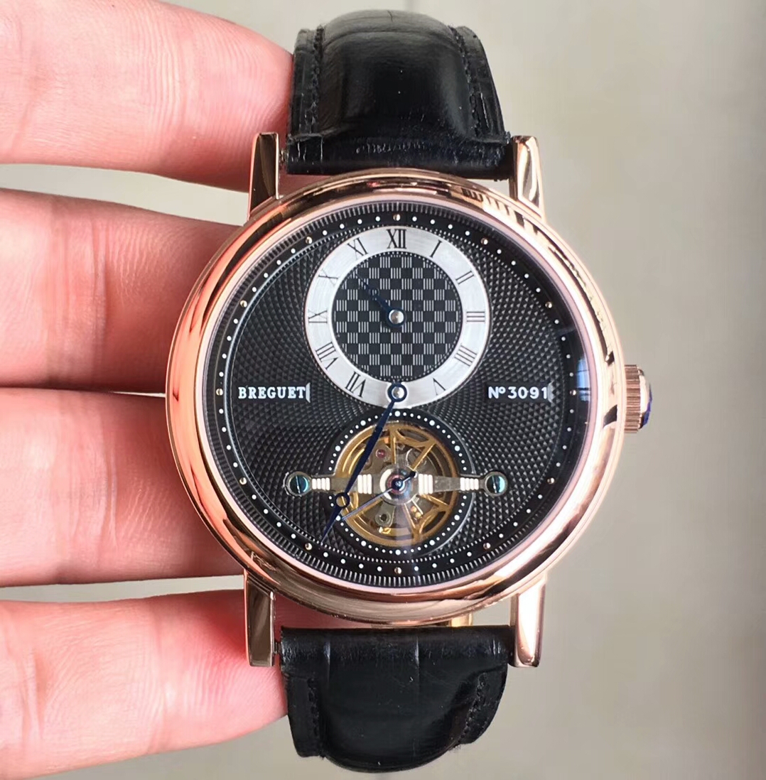 寶璣Breguet錶中之王男士精品腕錶牛皮錶帶採用與原裝一致的飛輪針超强防水