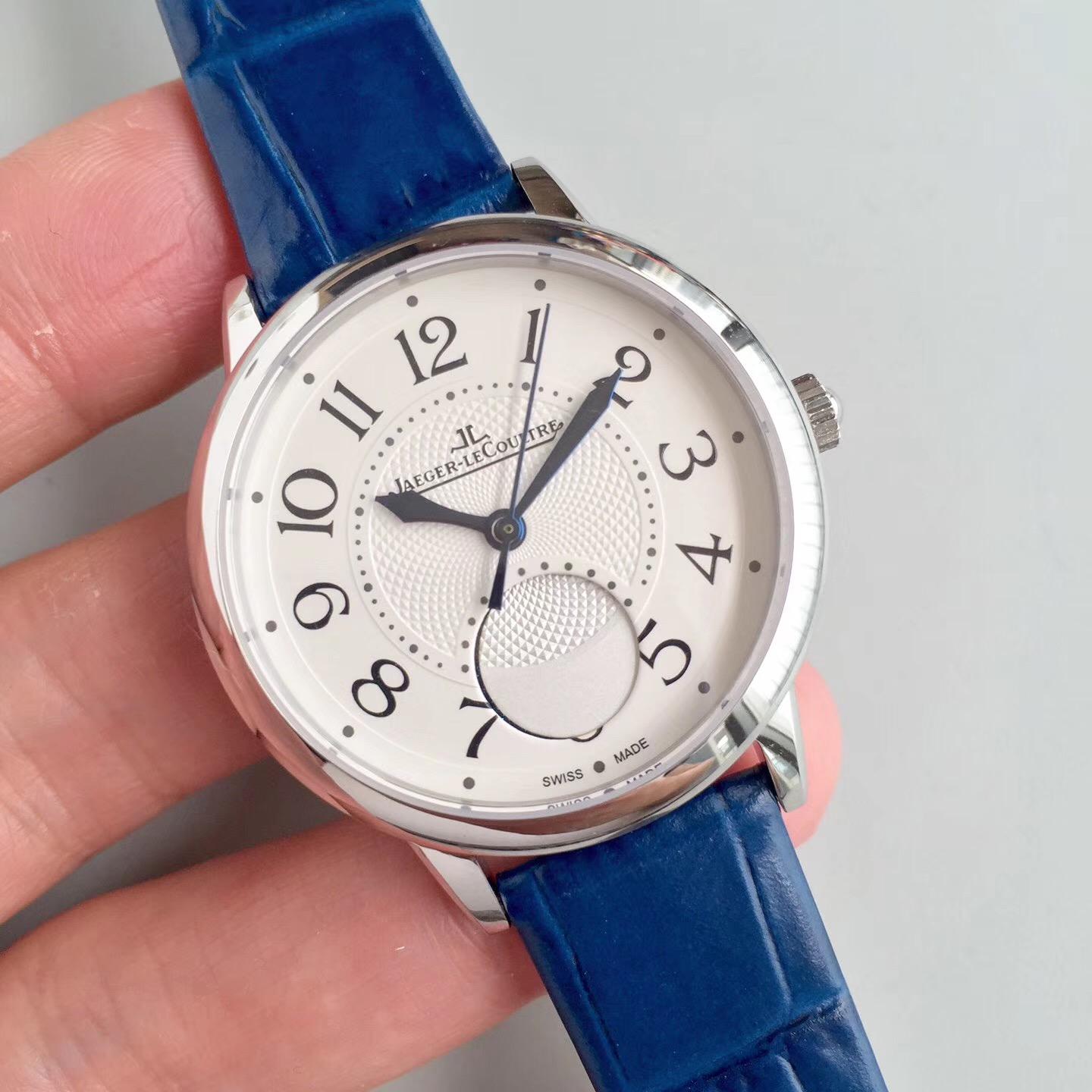 積家 Jaeger-LeCoultre 約會系列 日夜顯示腕錶  3468490 搭載進口9015−935A型自動上鏈機械機芯 意大利小牛皮錶帶