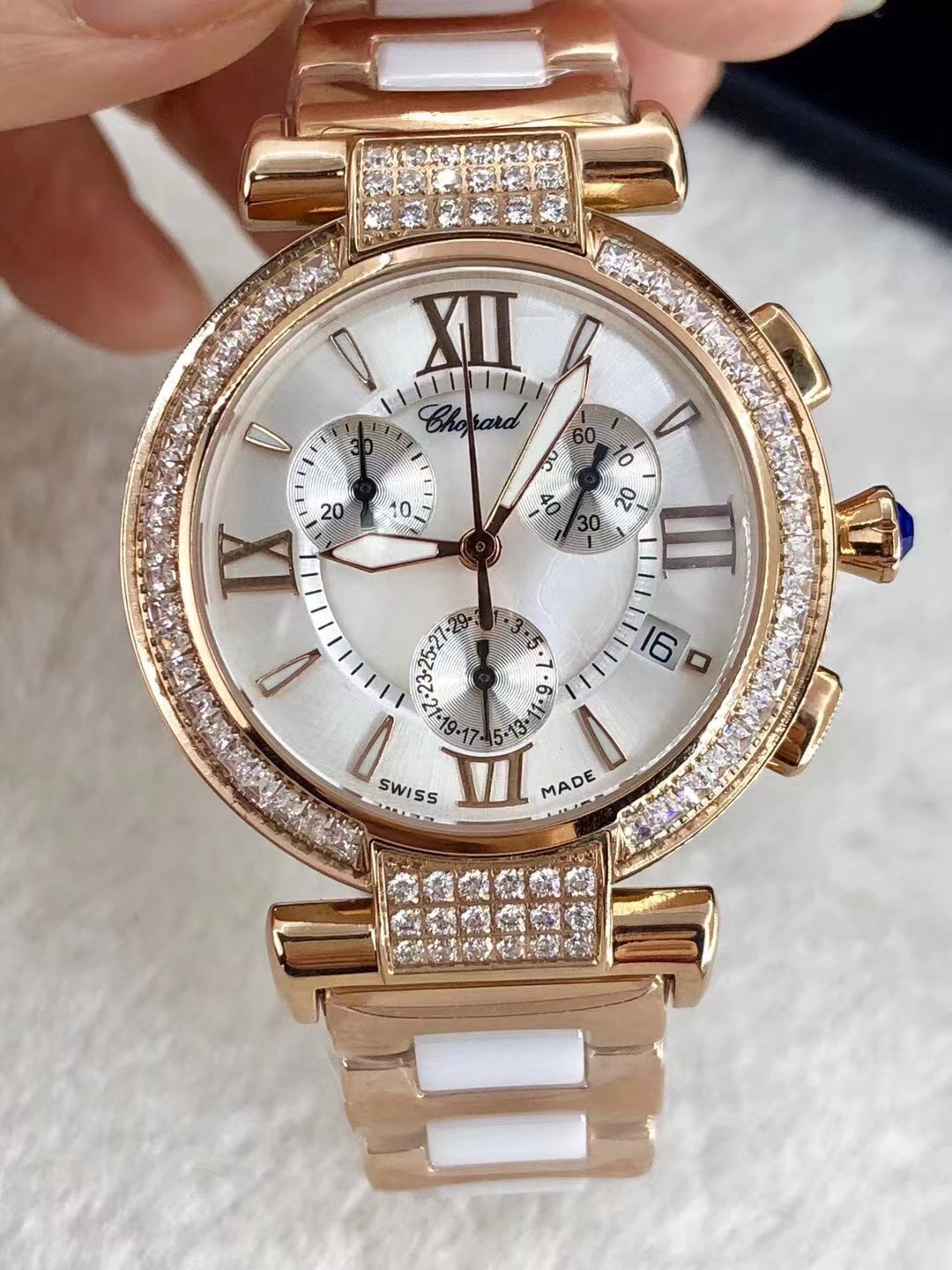 Chopard蕭邦爆款皇家運動時尚女表六針計時瑞士石英機芯